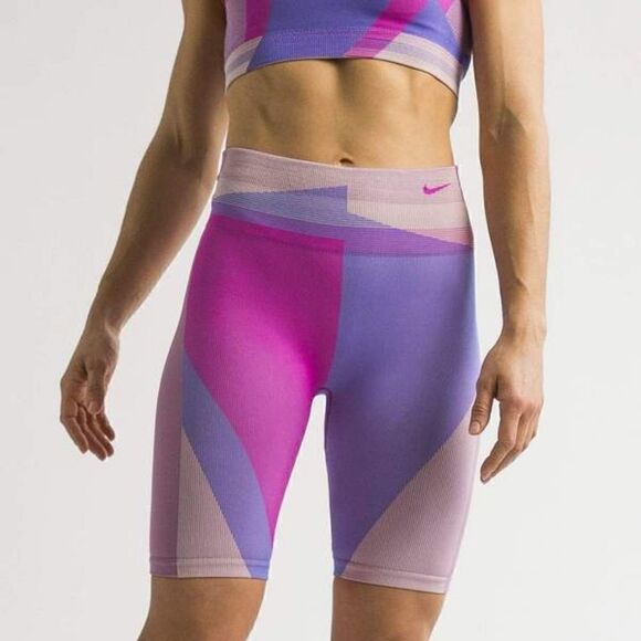 Nike Icon Clash Epic Lux Sculpt Tights Leggings Bike Shorts Pink Blue Women's S - Picture 4 of 5